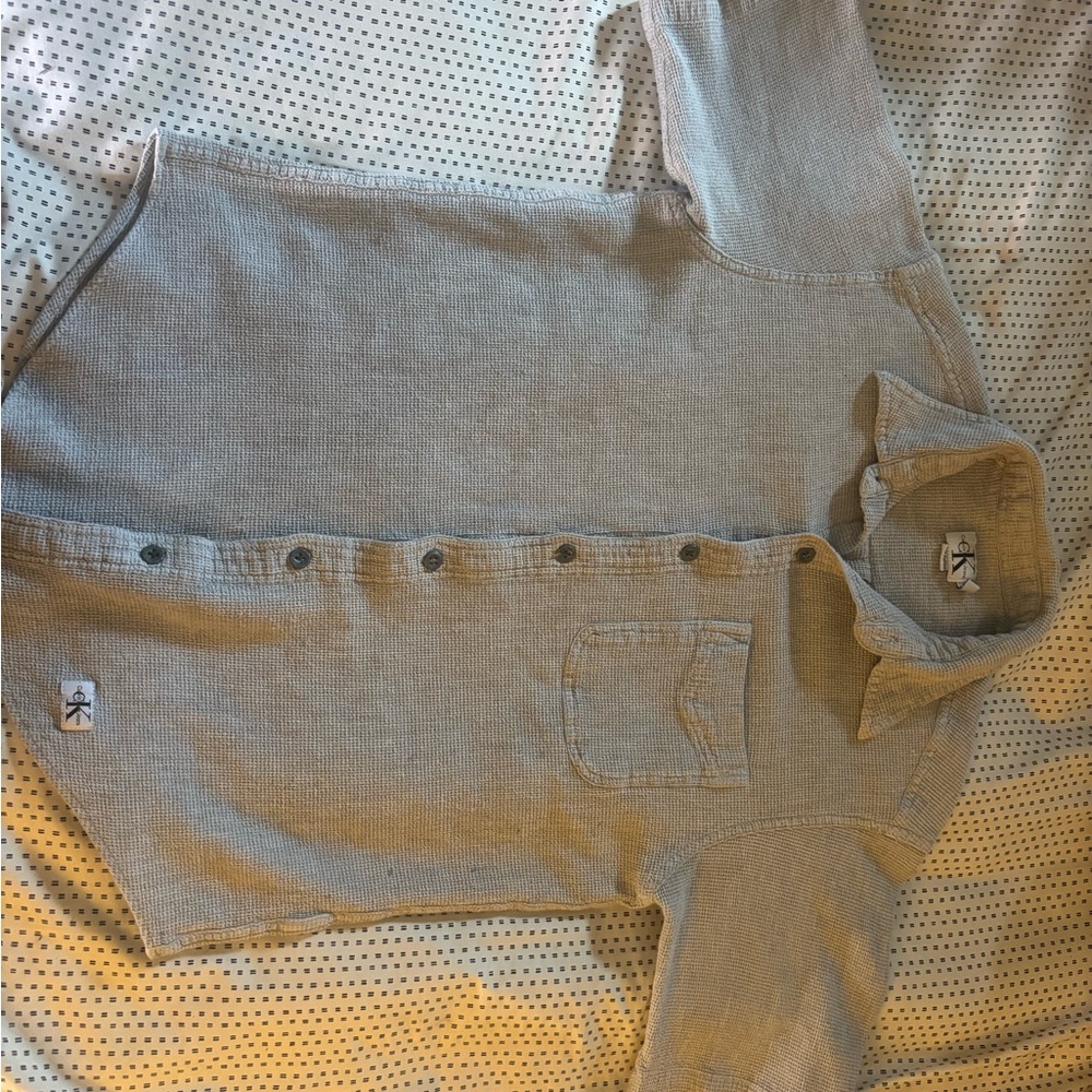 Calvin Klein Jeans Gray Casual Button Down Shirt